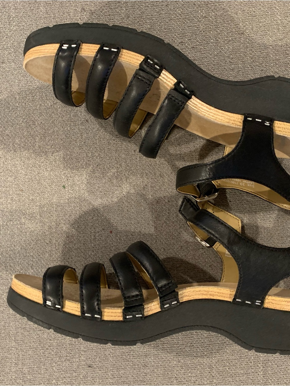 New without Box Dansko Black Multi-Strap Leather Sandals - Picture 3 of 4